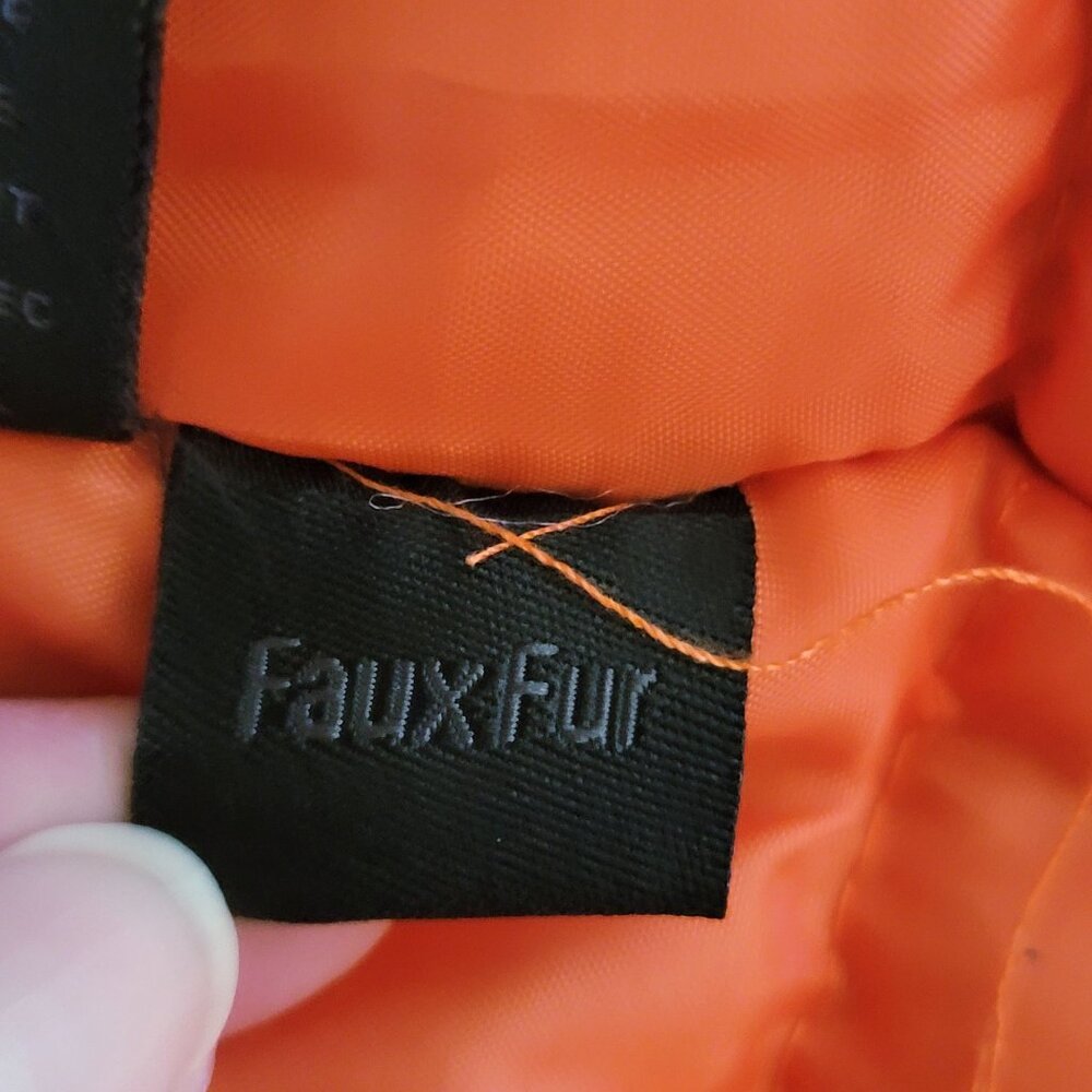 Madden Girl Anorak Olive Green Faux Fur Hooded Jacket L - Picture 8 of 8